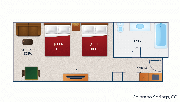 The floorplan for the Family Suite 